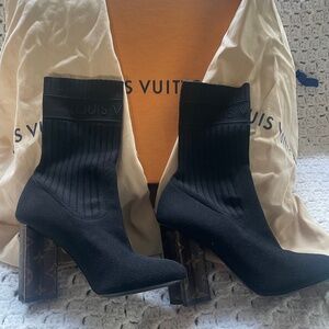 Black Louis Vuitton booties